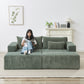 87' Oversized Sectional Lounge Chaise with Plush Corduroy Fabric
