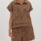 Entro - Animal Print Half Zip Top