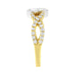 10K Two Tone Color 5/8 Cttw Diamond Kite and Twist Shank Ring (H-I Color,SI2-I1 Clarity)