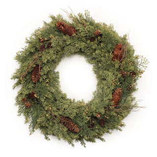 Pine and Pinecone Wreath 22"D