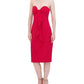 Bcbgmaxazria - Strapless Sweetheart Ruffle Front Midi Dress