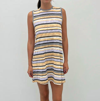 Atm - Slub Jersey Stripe Sleeveless Muscle Dress