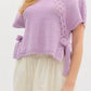 Entro - Knit Sweater Top With Side Tie Over Slit Hem