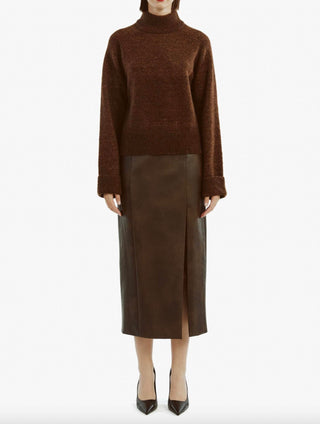 Bardot - Dante Faux Leather Midi Skirt