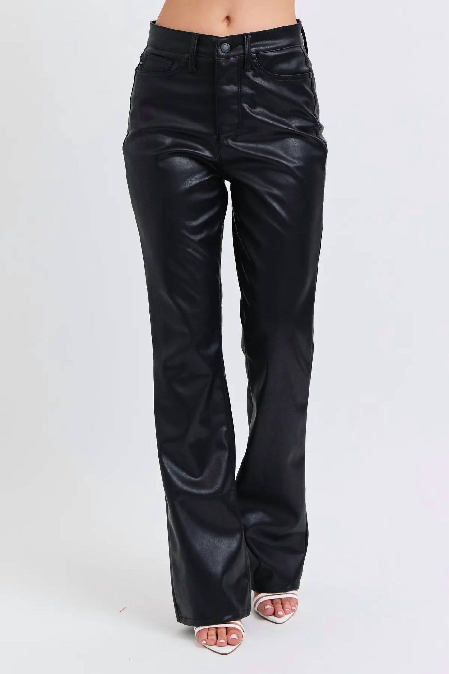 Judy Blue - High Waist Tummy Control Faux Leather Bootcut Jean