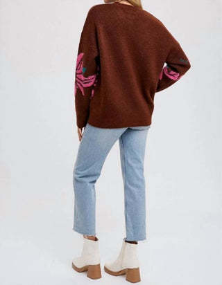 Bluivy - Textured Floral Motif Pullover