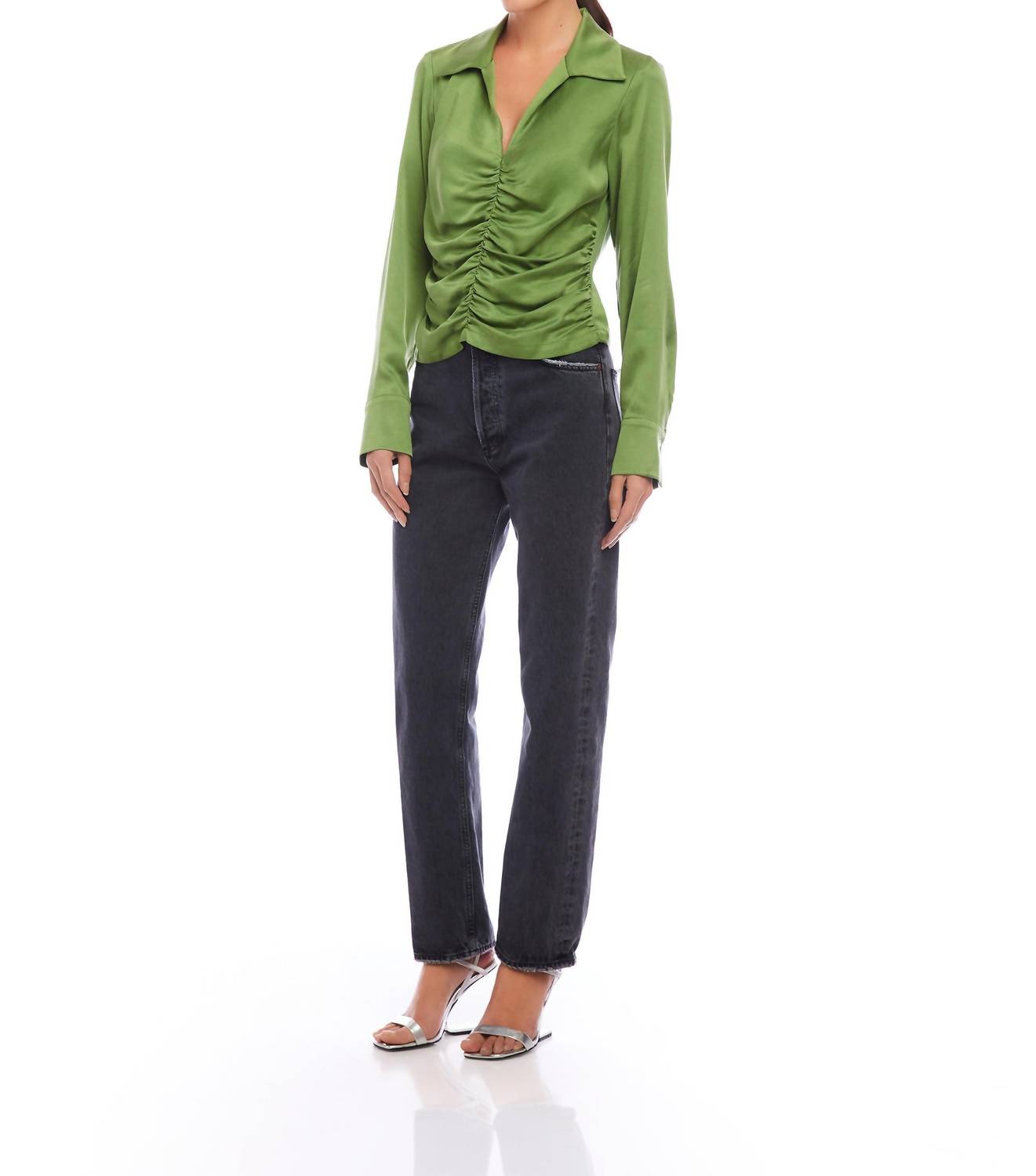 Fifteen Twenty - Arabella Shirred Long Sleeve Top