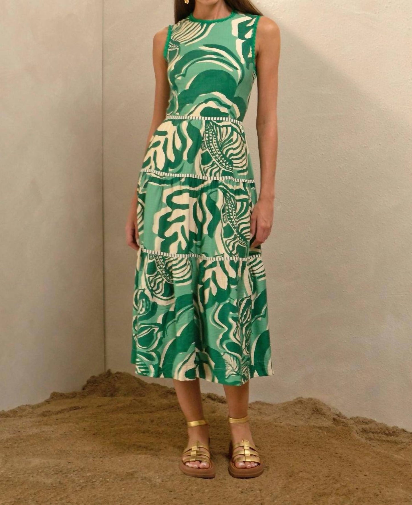 Adelyn Rae - Alva Leaf Midi Dress