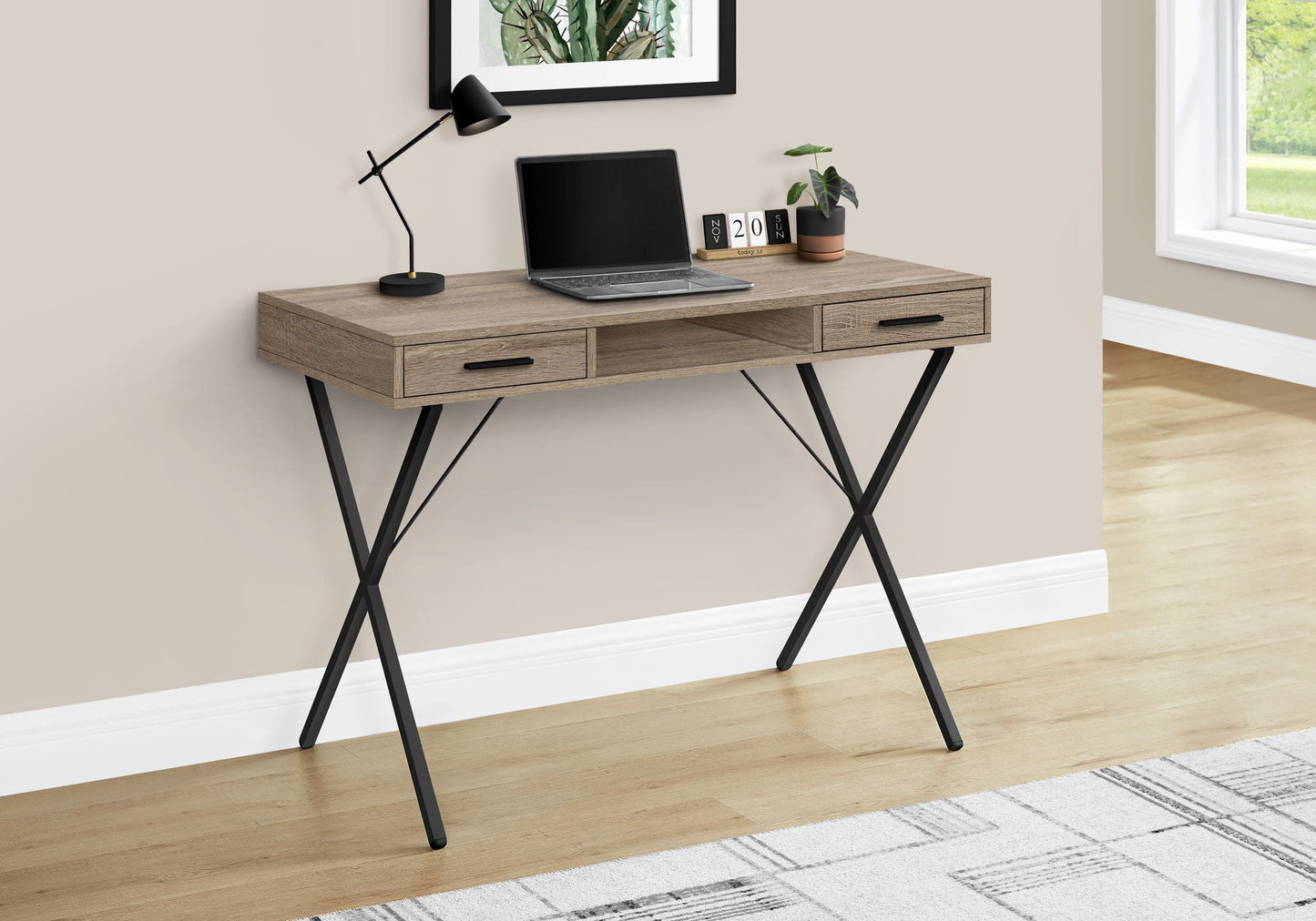 Contemporary Computer Desk with Storage Drawers