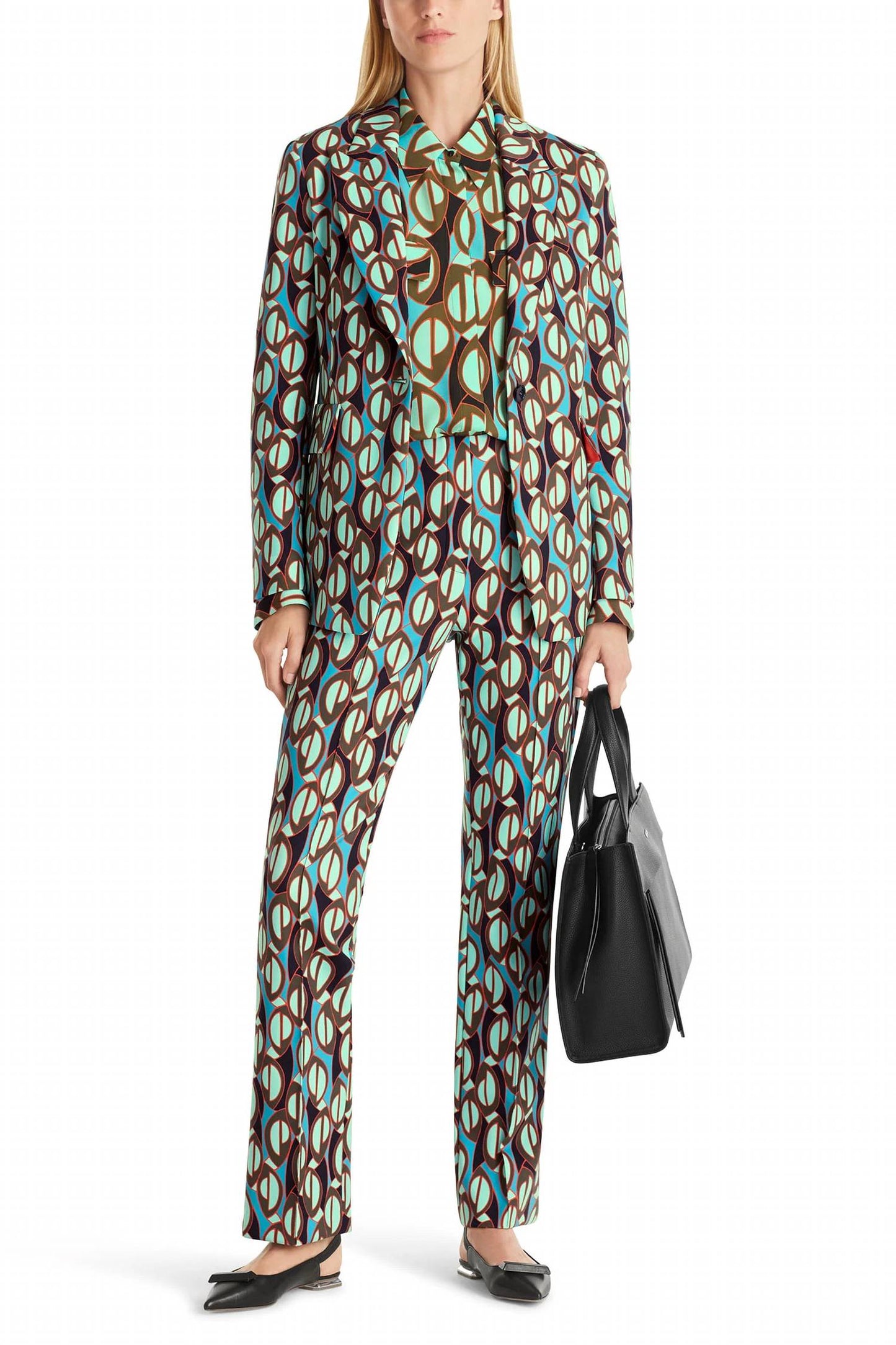 Marc Cain - Retro Print Single-breasted Blazer