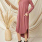 Entro - Ribbed Pocket Midi Dress Marsala