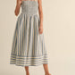 Klesis - Melissa Striped Bow Detail Midi Dress