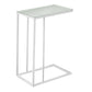 Accent Table, C-Shaped with Tempered Glass - Contemporary & Modern
