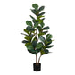 49" Tall Artificial Plant Fiddle Tree with Real Touch Leaves