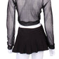 Love Love Tennis - Women's Fishnet Straight Back Vee Crop Top