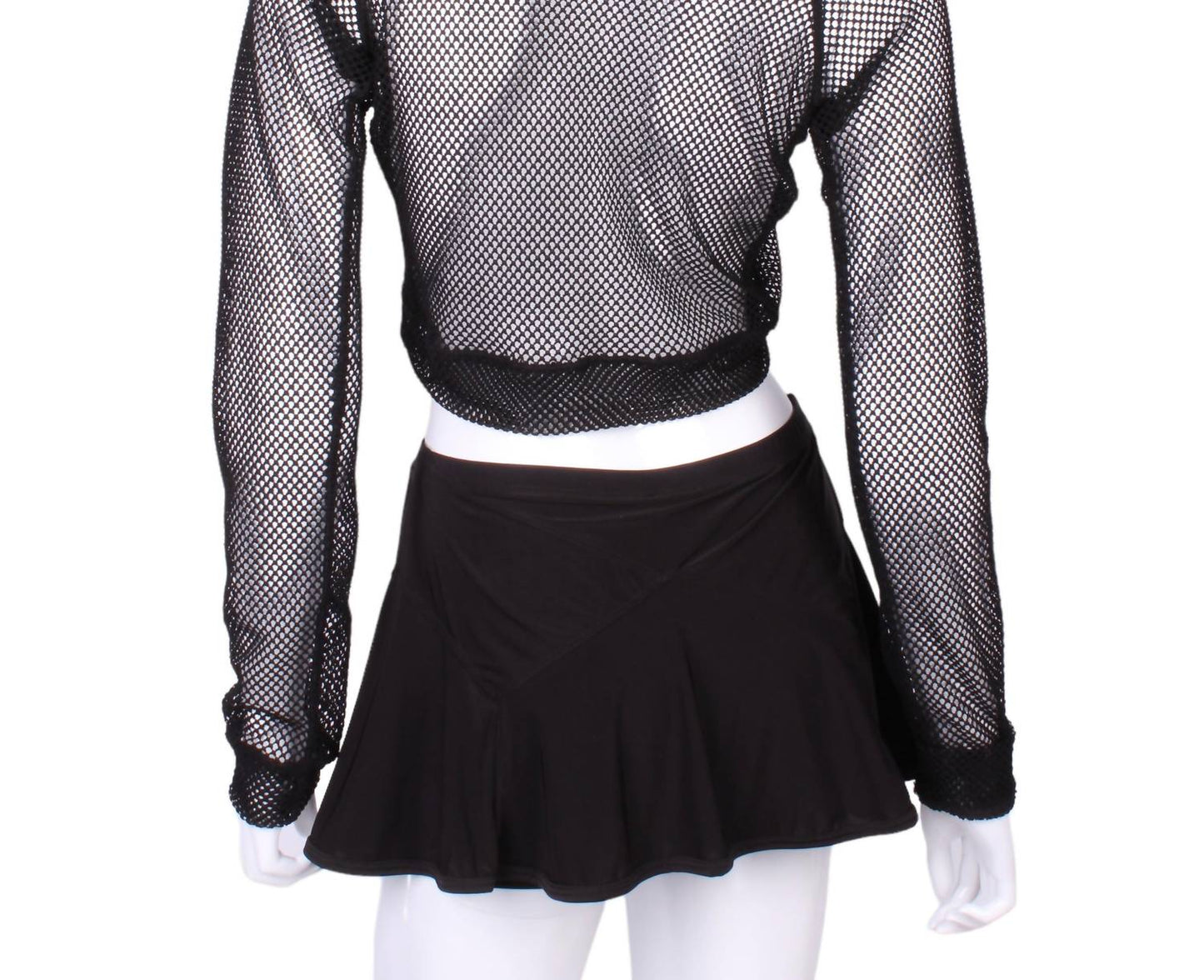 Love Love Tennis - Women's Fishnet Straight Back Vee Crop Top
