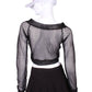 Love Love Tennis - Women's Fishnet Straight Back Vee Crop Top