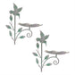 Iron Hummingbird Leaf Bird Feeder Garden Stake (Set of 2)