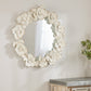 Metal floral sculpture wall mirror 32"d