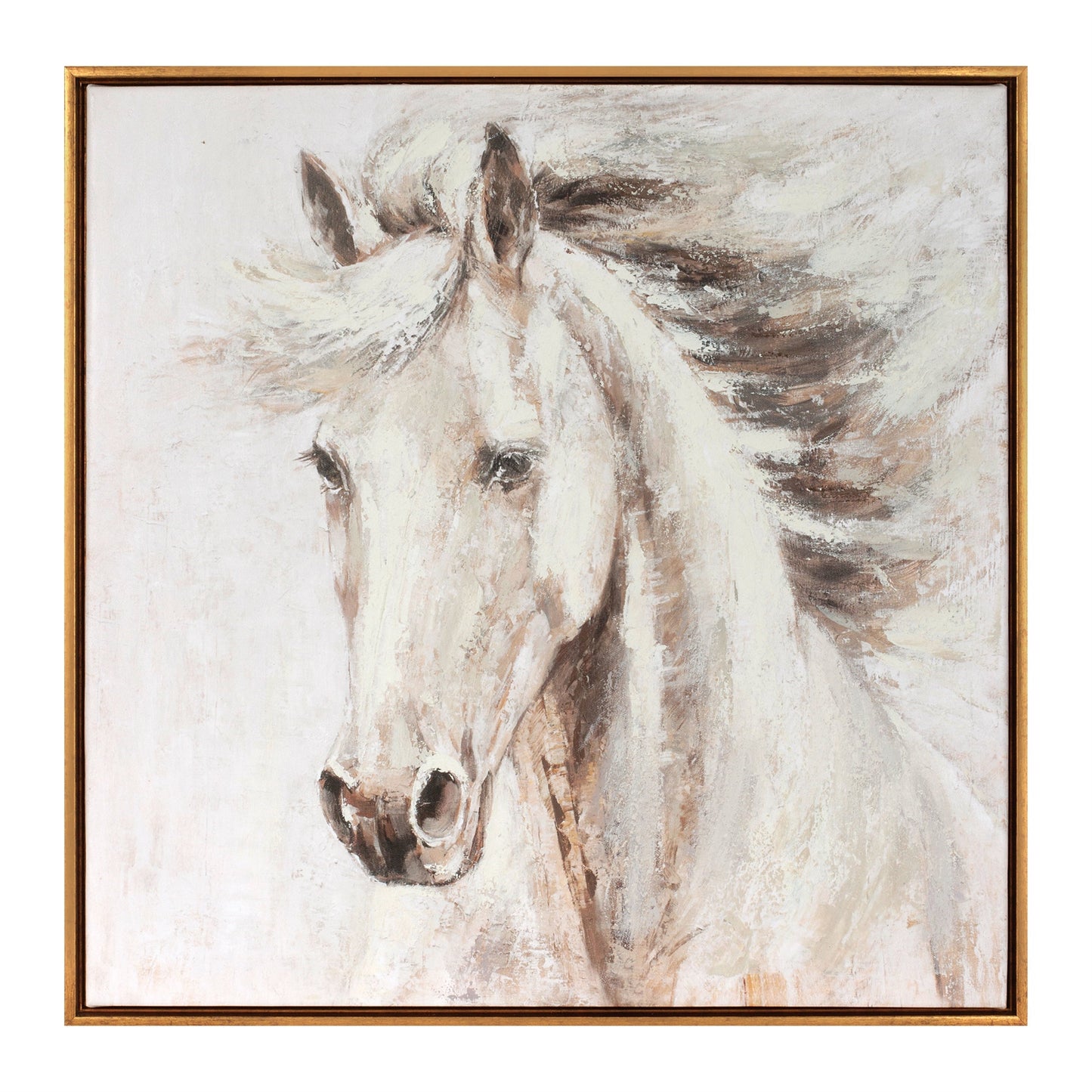 Framed Horse Canvas Art 24" Square