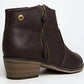 Breckelles - Women's Dorado Leatherette Zip Ankle Riding Bootie