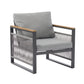 4-Pieces Outdoor Metal Patio Furniture Set with Cushions