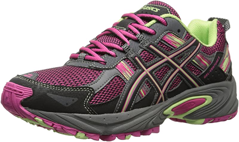 ASICS Kids Gel Venture 5 GS Trail Running Shoe Pink/Pistachio/Black Size 6.5 M US