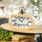 Wooden oval table clock 9.5"l