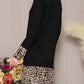 Celeste - Solid Button-Down Leopard Cardigan