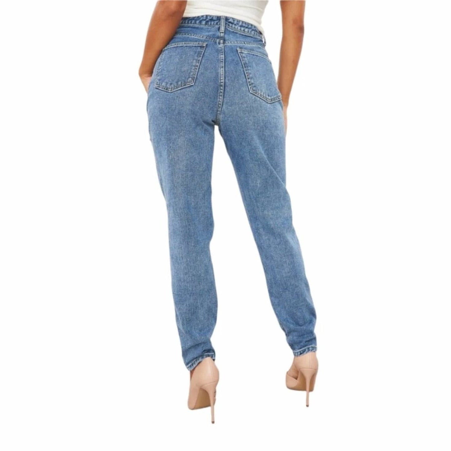 Prettylittlething - Wash Distressed Mom Jeans
