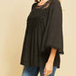 Entro - Crochet Lace Flare Sleeve Top - Plus