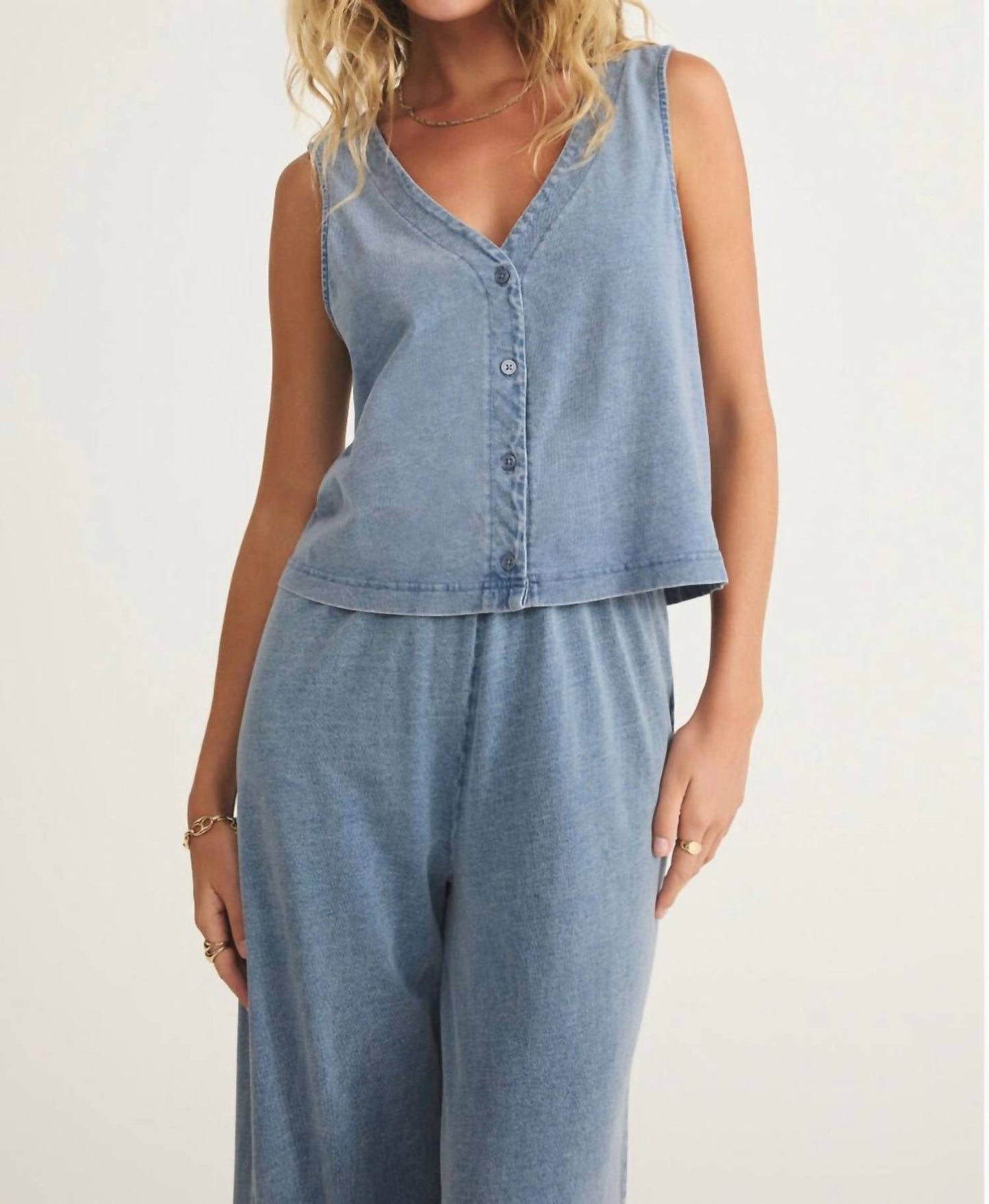 Z Supply - Denim Jersey Tank And Pant Set