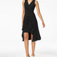 Taylor Women's Ruched & Ruffled Flyaway Dress Black Size 12"