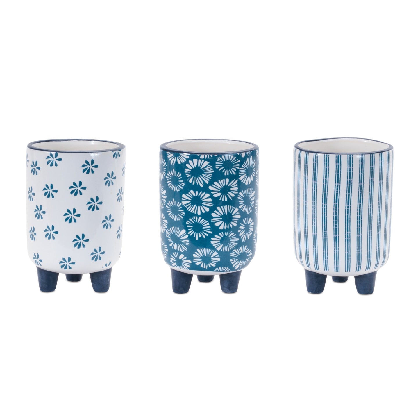 Footed Stone Planter Set of 3