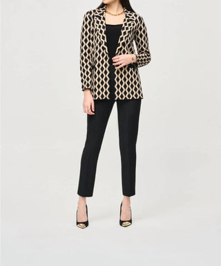 Joseph Ribkoff - Geometric Print Open Front Blazer