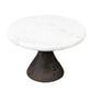 Marble Pedestal Tray with Wood Base (Set of 2)