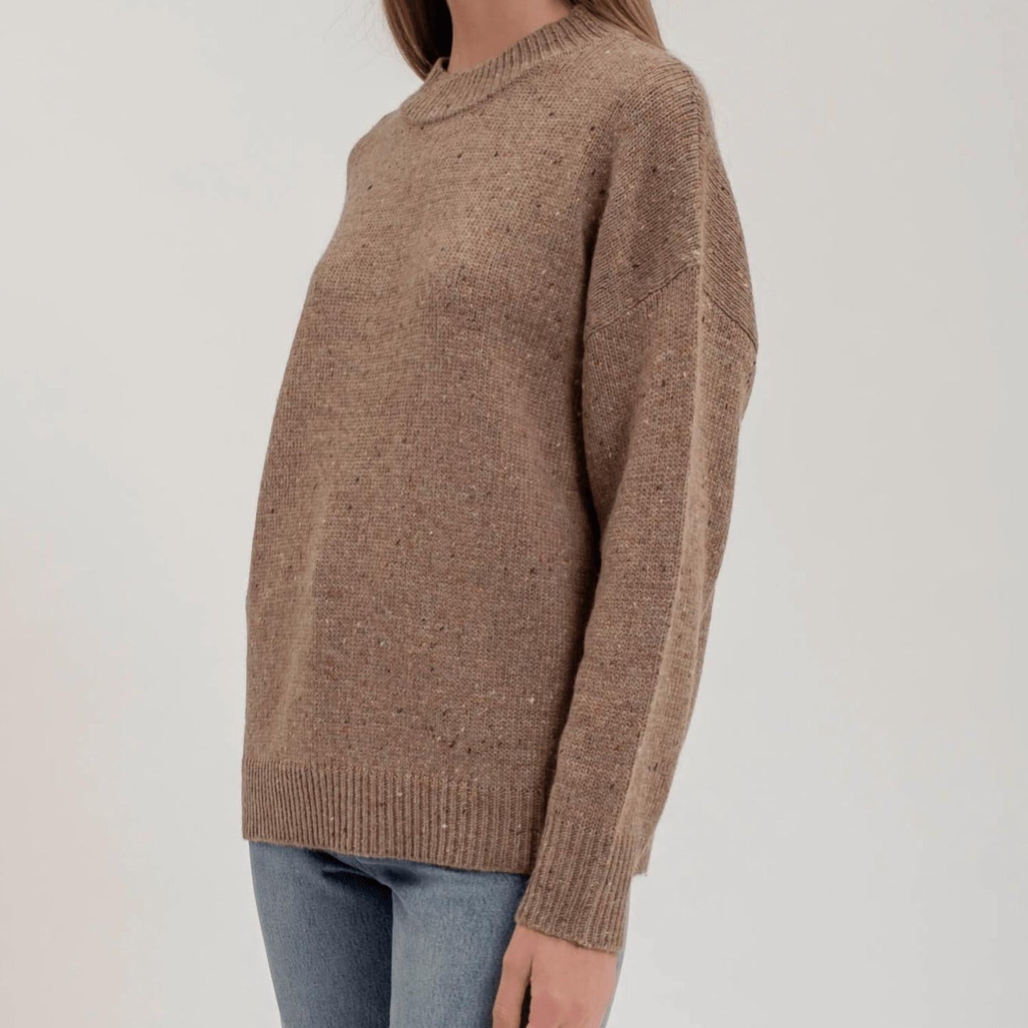 Blu Pepper - Speckle Knit Mock Neck Sweater