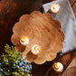 Mango wood flower bowl on pedestal 9"d