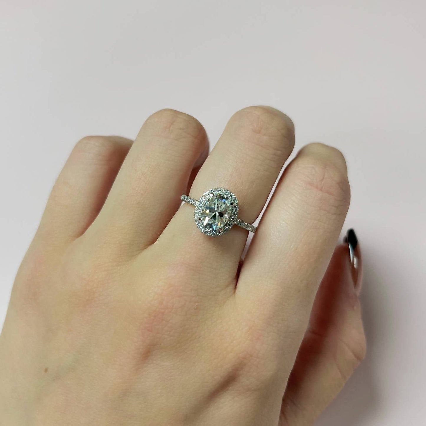 Allyanna Gifts - Women's Oval Moissanite With Halo Ring