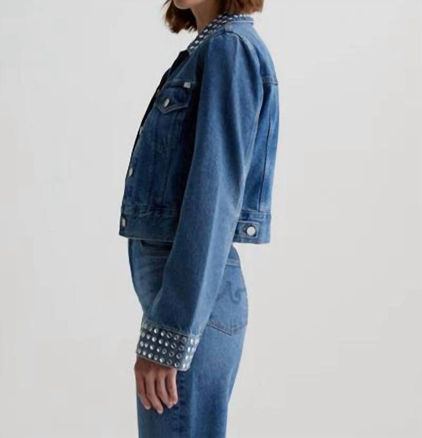Ag Jeans - Studded Isa Cropped Trucker Jacket