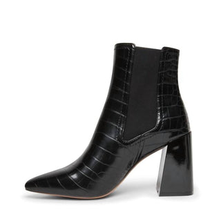 Steve Madden - Women's Patent Stamped Crocodile Stacked Heel Bootie