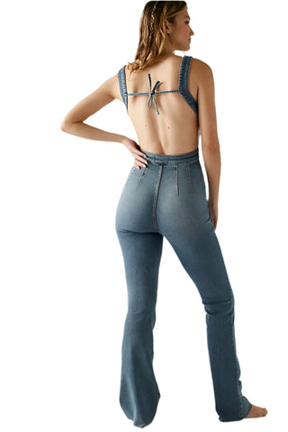 Free People - 2nd Ave Curvy Denim Jumpsuit
