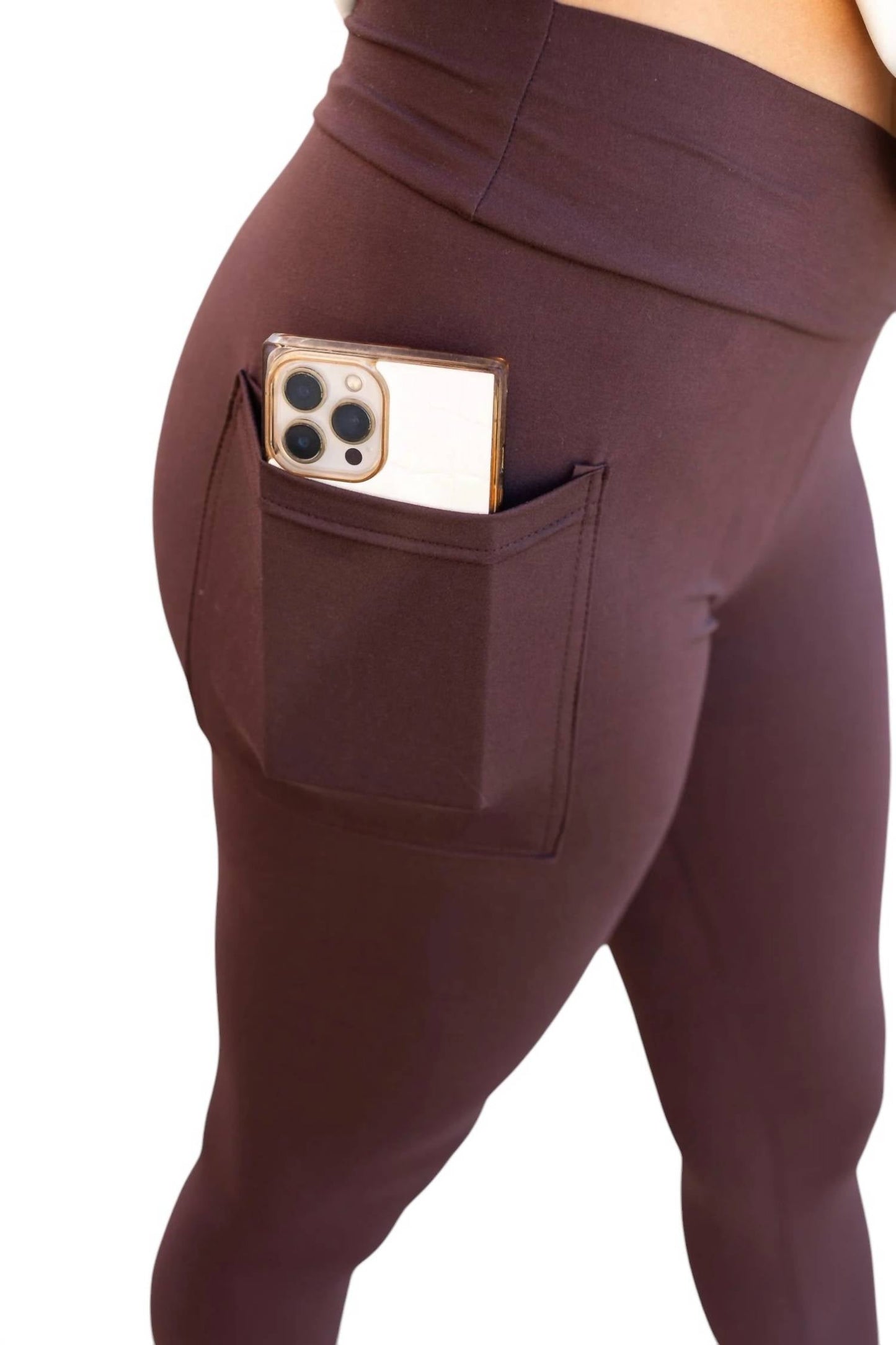 Julia Rose - Becca Crossover Full Length Leggings with Pockets