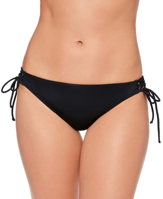 Salt + Cove Junior's Lace Up Hipster Bikini Bottoms Swimsuit Black