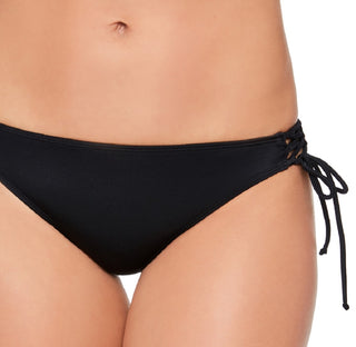 Salt + Cove Junior's Lace Up Hipster Bikini Bottoms Swimsuit Black