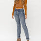 Judy Blue - Mid Rise Button Fly & Cuff Options Tall Boyfriend Denim Jeans
