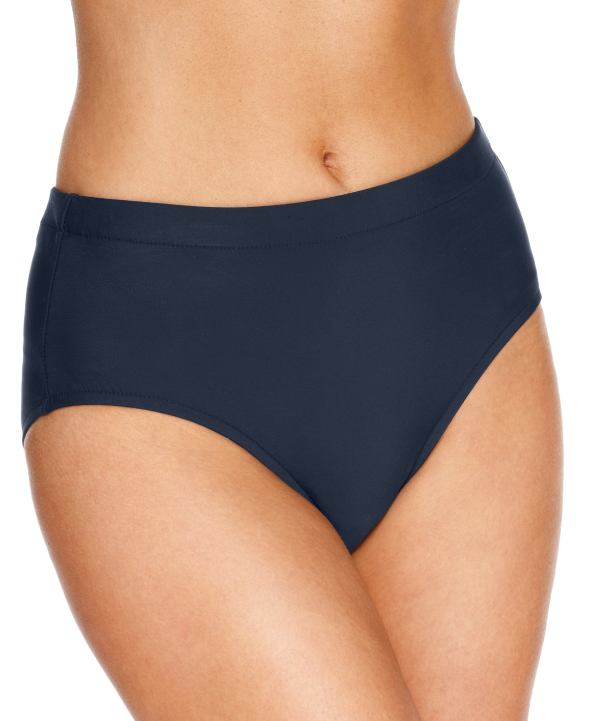 Swim Solutions Women's Mid Rise Bikini Bottoms Swimsuit Blue
