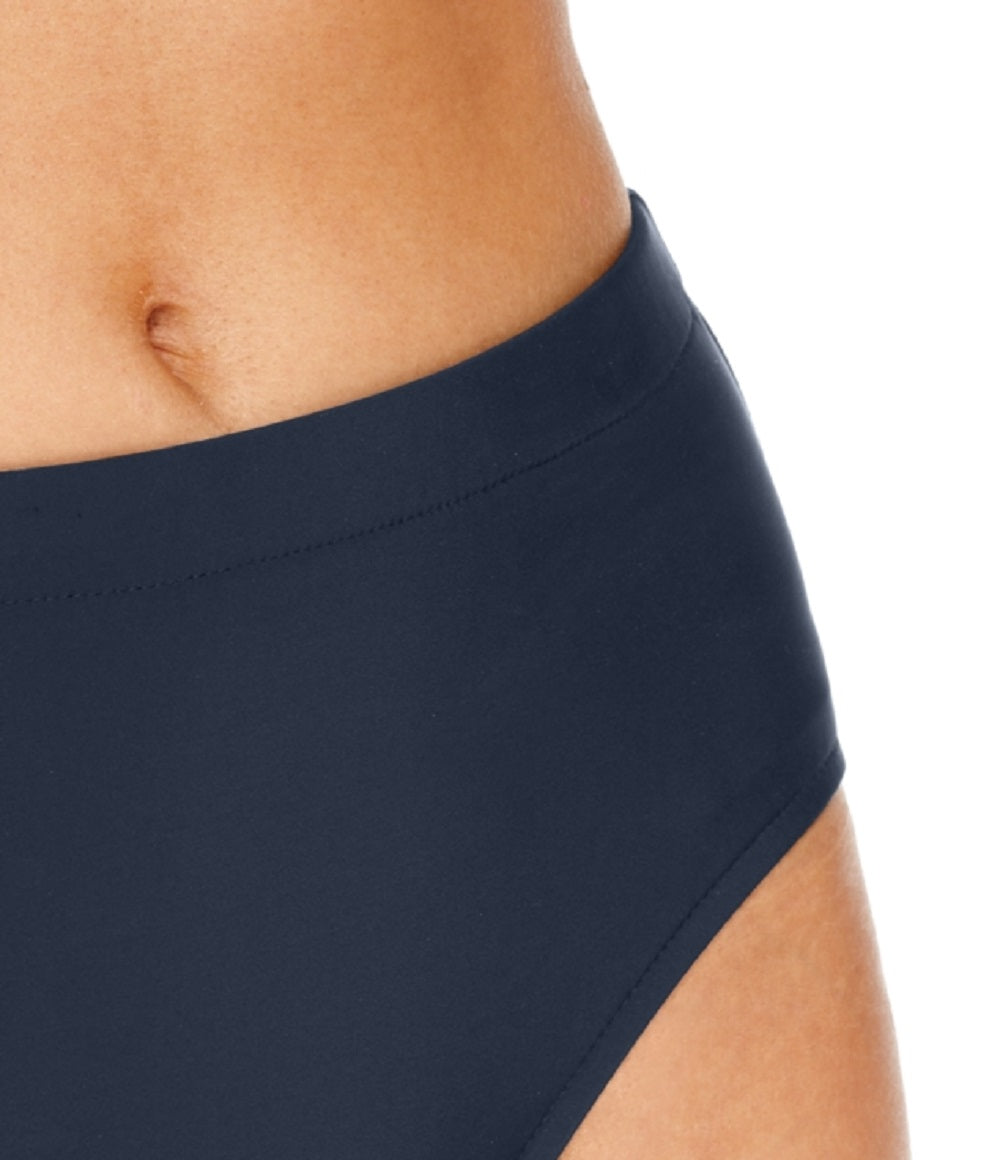 Swim Solutions Women's Mid Rise Bikini Bottoms Swimsuit Blue