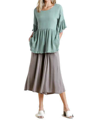 Umgee - Bell Sleeve Peplum Top