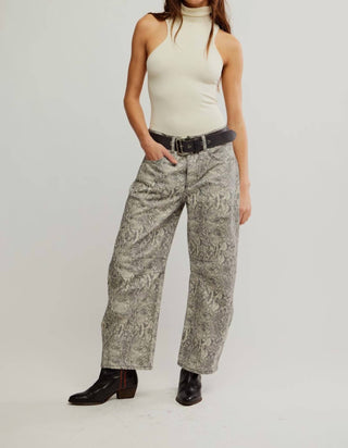 Free People - Good Luck Printed Barrel Jean